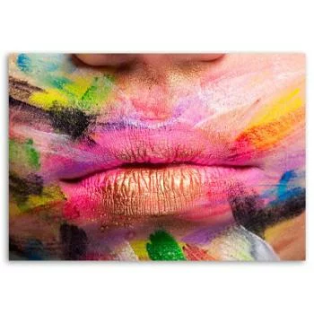 Obraz na płótnie, Kolorowe usta - obrazek 3