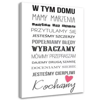 Obraz na płótnie, W tym domu typografia - obrazek 2