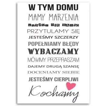 Obraz na płótnie, W tym domu typografia - obrazek 3