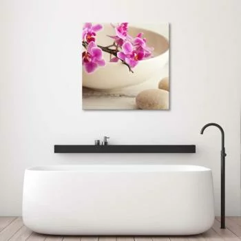 Obraz na płótnie, Różowe orchidee w naczyniu
