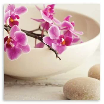Obraz na płótnie, Różowe orchidee w naczyniu - obrazek 3