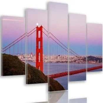 Obraz pięcioczęściowy na płótnie, Most Golden Gate 3 - obrazek 2