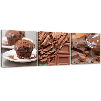 Obraz trzyczęściowy na płótnie, Słodka czekolada - obrazek 2