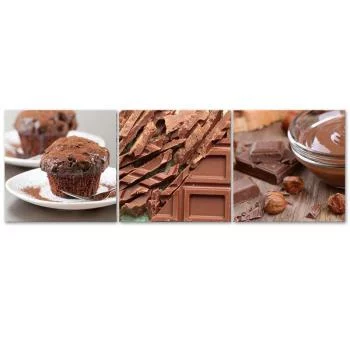 Obraz trzyczęściowy na płótnie, Słodka czekolada - obrazek 3