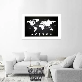 Plakat, Kontrastowa mapa świata i kontynenty