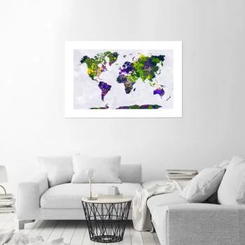 Plakat, Malowana mapa świata