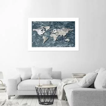 Plakat, Mapa świata na marmurze