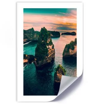 Plakat, Skały w turkusowym oceanie - obrazek 2