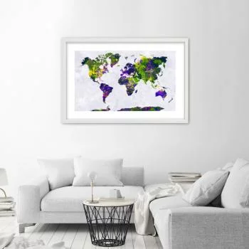 Obraz w ramie, Malowana mapa świata