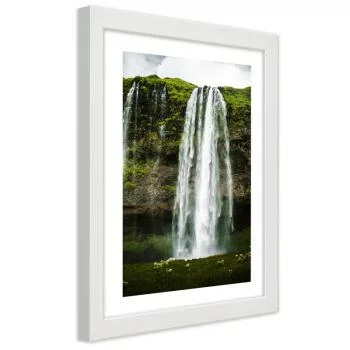 Obraz w ramie, Wodospad w zielonych górach - obrazek 2