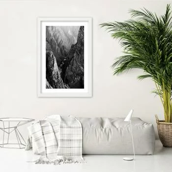 Obraz w ramie, Czarno-biały krajobraz górski