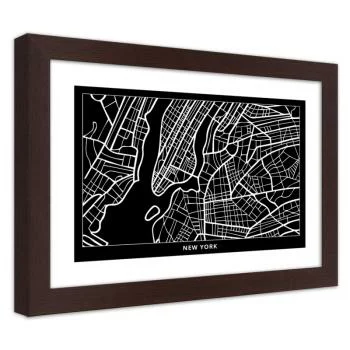Obraz w ramie, Plan miasta Nowy Jork - obrazek 2