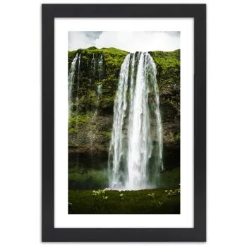 Obraz w ramie, Wodospad w zielonych górach - obrazek 3