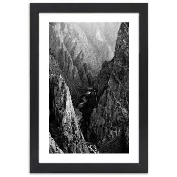 Obraz w ramie, Czarno-biały krajobraz górski - obrazek 3