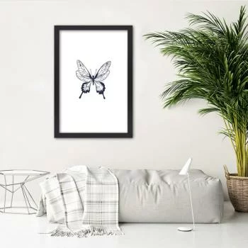Obraz w ramie, Narysowany motyl