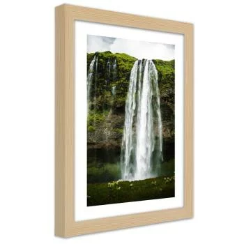 Obraz w ramie, Wodospad w zielonych górach - obrazek 2