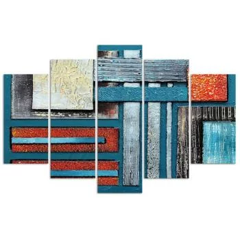 Obraz pięcioczęściowy Deco Panel, Kompozycja z błękitem - obrazek 3