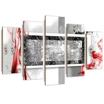 Obraz pięcioczęściowy Deco Panel, Eksplozja czerwieni - obrazek 2
