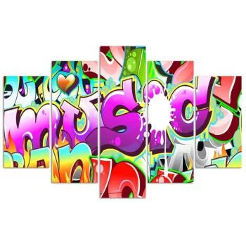 Obraz pięcioczęściowy Deco Panel, Graffiti Music - obrazek 3
