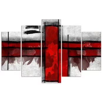 Obraz pięcioczęściowy Deco Panel, Czerwony akcent - obrazek 3
