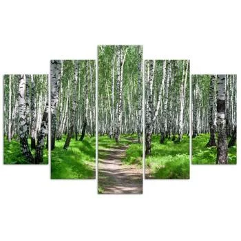 Obraz pięcioczęściowy Deco Panel, Las brzozowy - obrazek 3