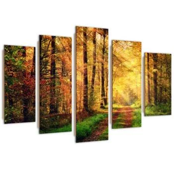 Obraz pięcioczęściowy Deco Panel, Leśna droga - obrazek 2
