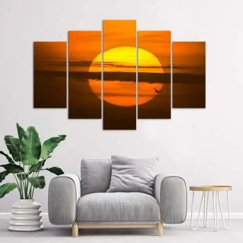 Obraz pięcioczęściowy Deco Panel, Zachodzące słońce