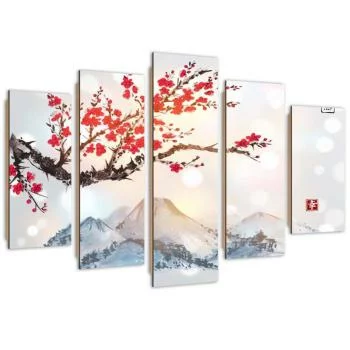 Obraz pięcioczęściowy Deco Panel, Kraj kwitnącej wiśni - obrazek 2
