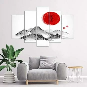 Obraz pięcioczęściowy Deco Panel, Słońce nad Japonią