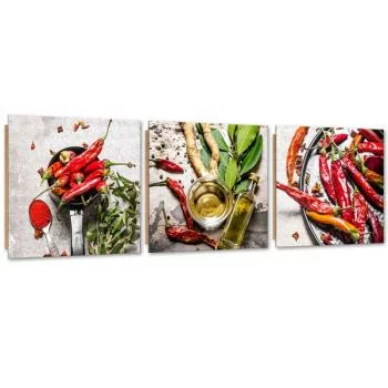 Zestaw obrazów Deco Panel, Suszona czerwona papryka chili - obrazek 2