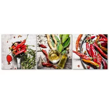 Zestaw obrazów Deco Panel, Suszona czerwona papryka chili - obrazek 3