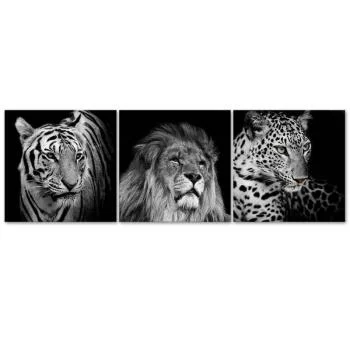Zestaw obrazów Deco Panel, Czarno-białe drapieżne zwierzęta - obrazek 3