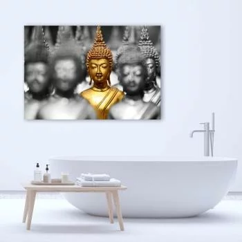 Obraz Deco Panel, Złoty Budda w tłumie
