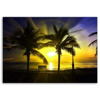 Obraz Deco Panel, Palmy i promienie słońca - obrazek 3