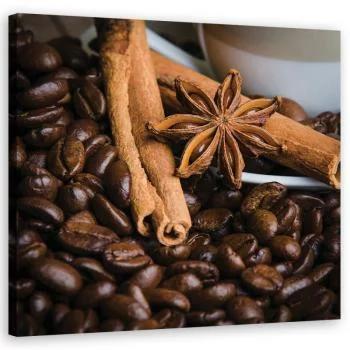 Obraz na płótnie, Gwiazdka anyżu i kawa - obrazek 2