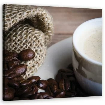 Obraz na płótnie, Ziarana kawy i filiżanka - obrazek 2