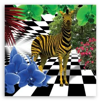 Obraz na płótnie, Kolorowa zebra natura zwierzęta - obrazek 3