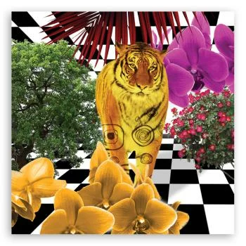 Obraz na płótnie, Kolorowy tygrys  - obrazek 3