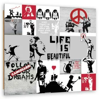 Obraz Deco Panel, Banksy kompozycja graffiti - obrazek 2