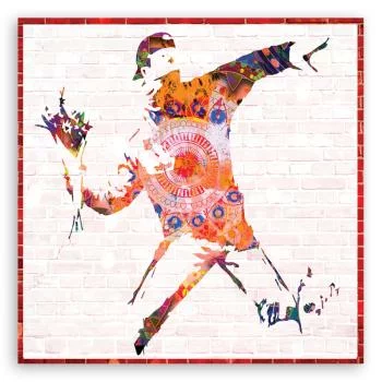 Obraz na płótnie, Banksy Flower Thrower - obrazek 3
