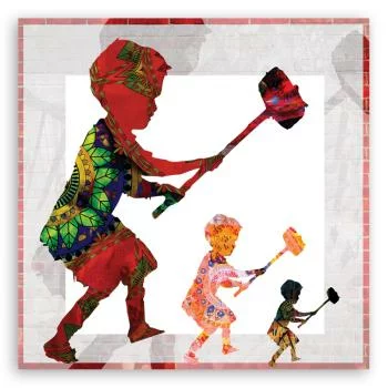 Obraz Deco Panel, Banksy Chłopiec z młotem - obrazek 3