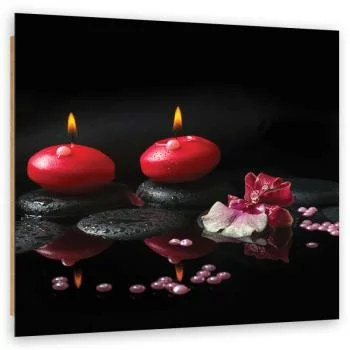 Obraz Deco Panel, Czerwone świeczki Kamienie Zen - obrazek 2