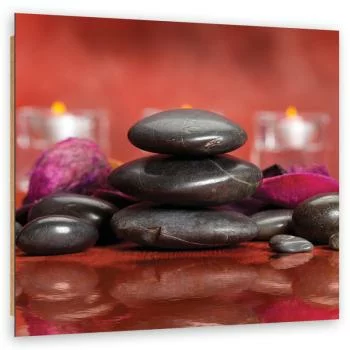 Obraz Deco Panel, Kamienie zen na czerwonym tle - obrazek 2