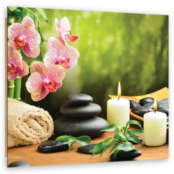 Obraz Deco Panel, Świece orchidea i kamienie zen - obrazek 2