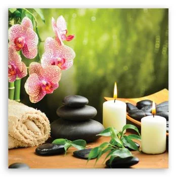Obraz Deco Panel, Świece orchidea i kamienie zen - obrazek 3
