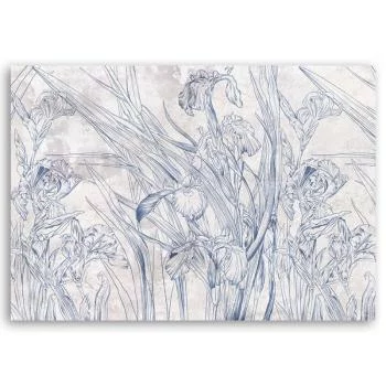 Obraz Deco Panel, Niebieskie kontury kwiatów - obrazek 3