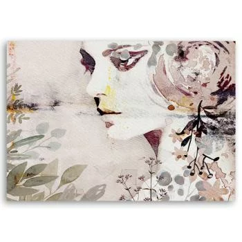 Obraz Deco Panel, Abstrakcyjna twarz kobiety z kwiatami - obrazek 3