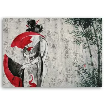 Obraz Deco Panel, Japońska gejsza z wachlarzem - obrazek 3