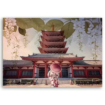 Obraz Deco Panel, Japońska Gejsza i świątynia - obrazek 3