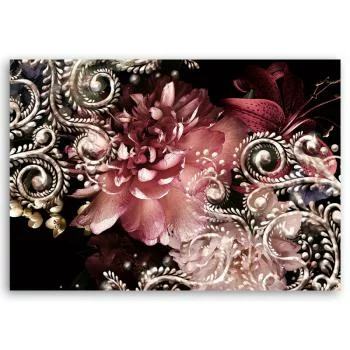 Obraz na płótnie, Piwonia i kwiat lilii - obrazek 3